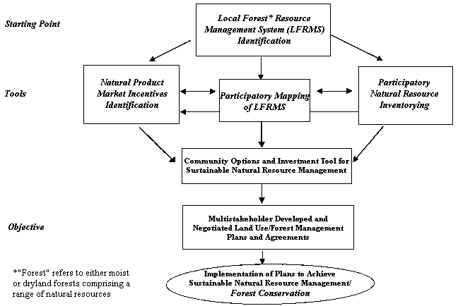 schematic diagram of 5-level model for natural resources management