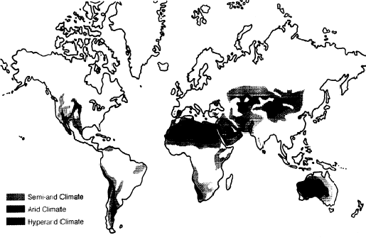 map of dryland regions of the world