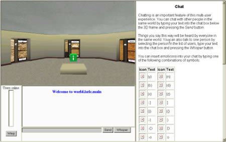 Screen shot explaining the 'chat' function of the Virtual Soil Museum