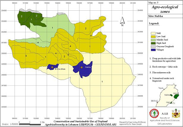 agroecological zone map of Nabha site, Lebanon