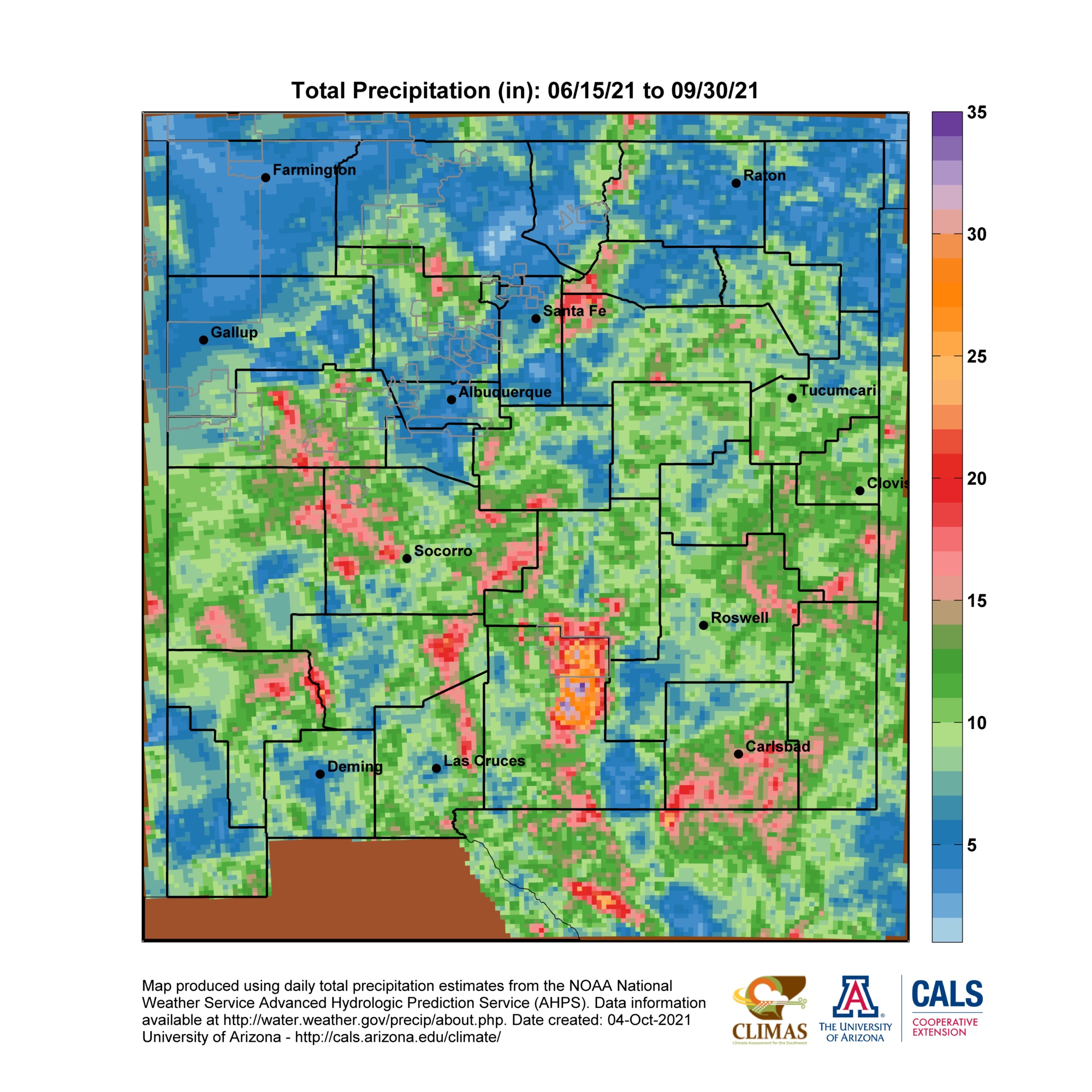 New Mexico Monsoon Season Precipitation Maps2000 x 2000