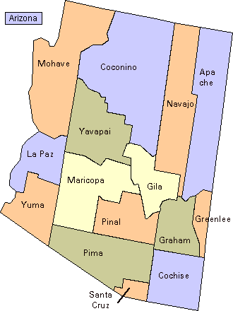 Arizona Map of Counties