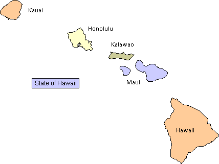 Hawaii Map of Counties