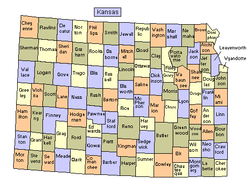 Kansas Map of Counties