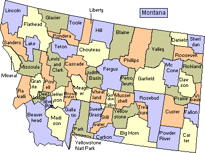 Montana Map of Counties