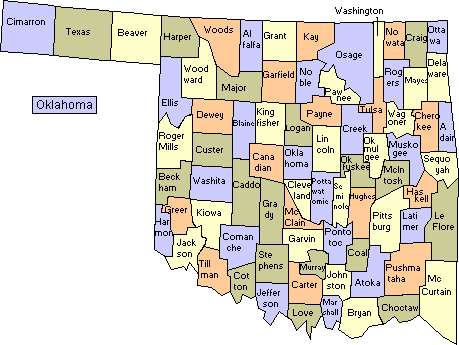Oklahoma Map of Counties