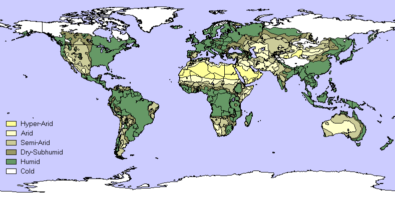 world image map of humidity zones