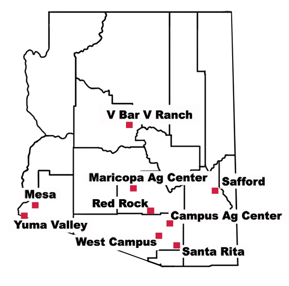 map of Arizona Agricultural Centers