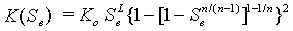 Eq 2: Mualem - van Genuchten equation
