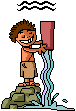 interactive graphic of boy pouring water